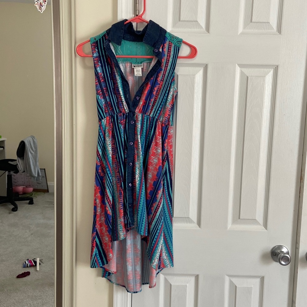 High low multi color dress